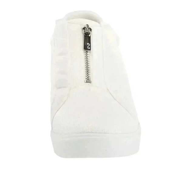 Ryka Wedge Sneakers Womens 8.5 WIDE White Vibe Mesh Zipper Fashion Shoes NEW - Picture 3 of 7